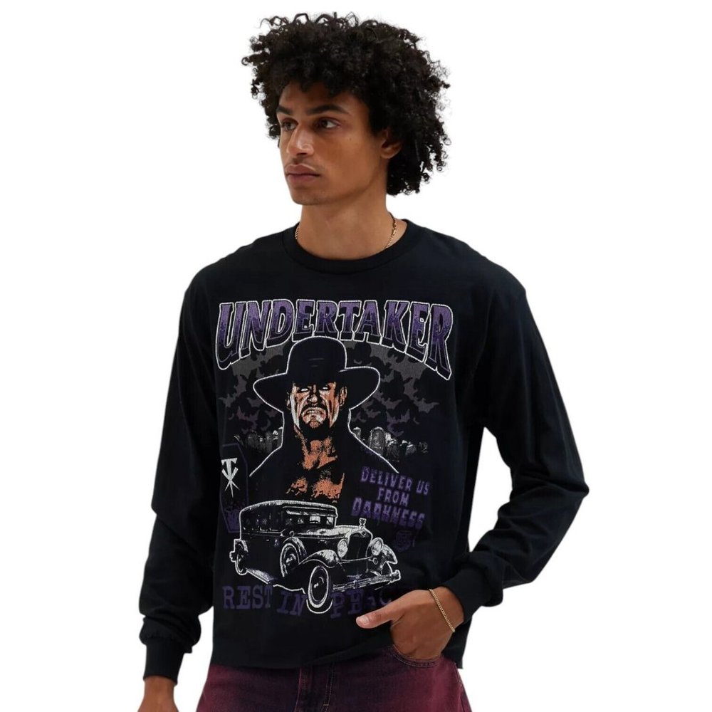 Undertaker Long Sleeve T-Shirt Tee Black WWF WW Men’s Medium